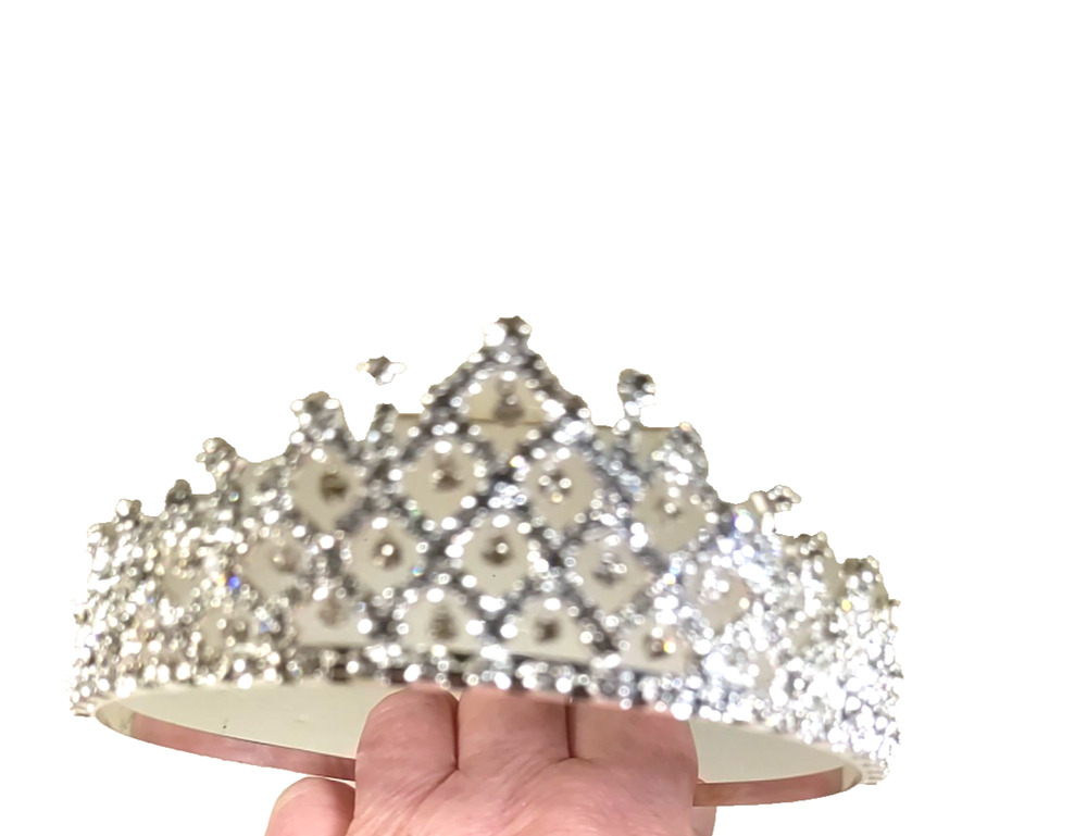 Silver Tone Tiara Clear Rhinestone Wedding Prom Cosplay